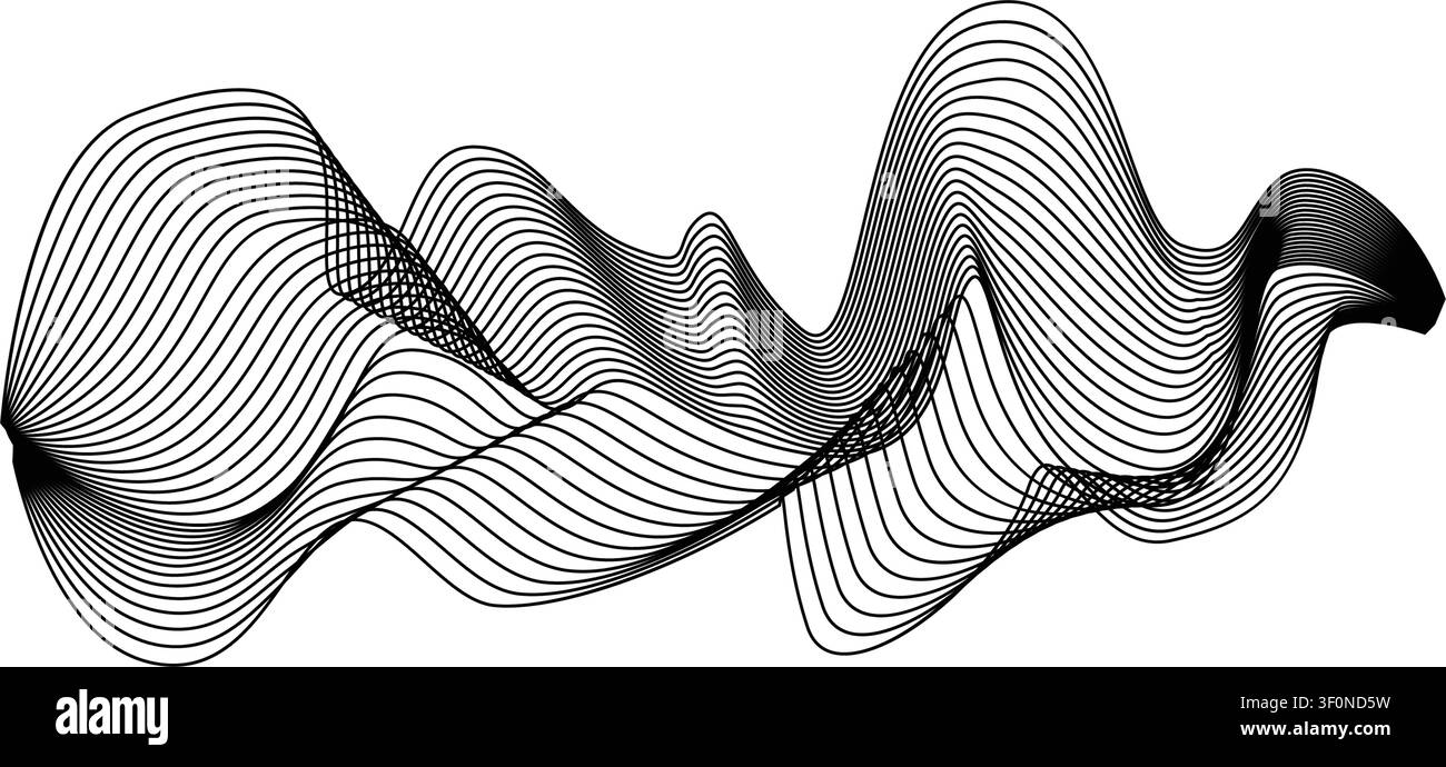 Digital wave interference concept forming abstract sound waves Stock Vector