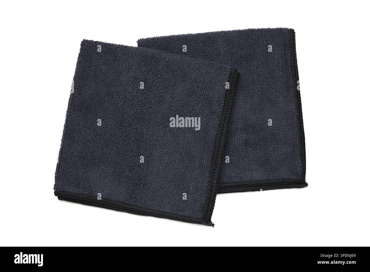 Microfiber cloth for cleaning and dusting isolated on white background. Top view Stock Photo