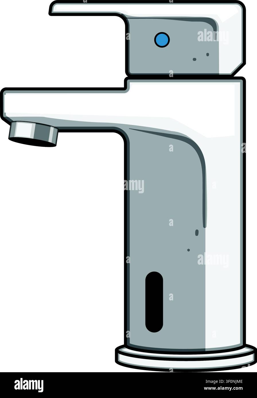 Modern smart faucet detecting motion for water saving Stock Vector