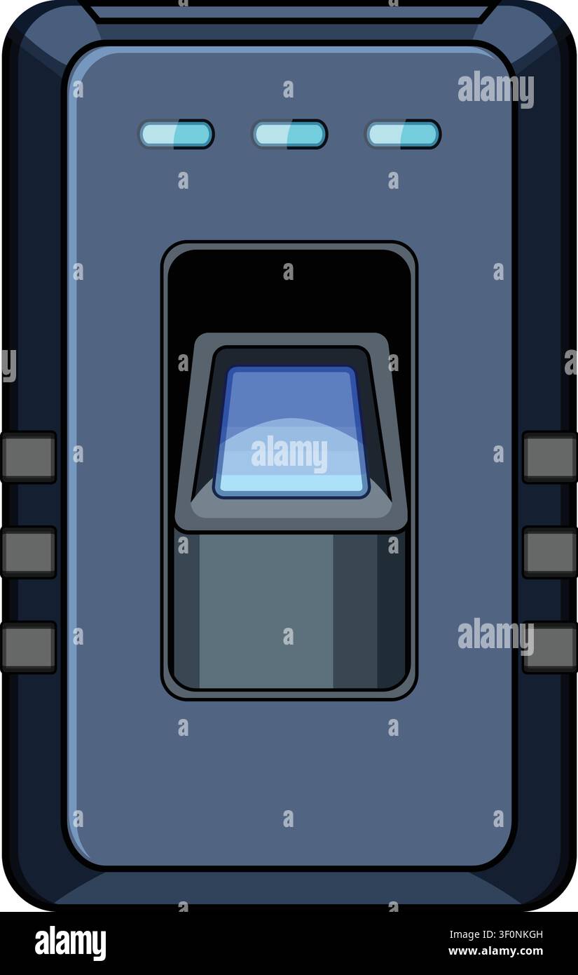 Biometric fingerprint scanner for digital security access control Stock Vector