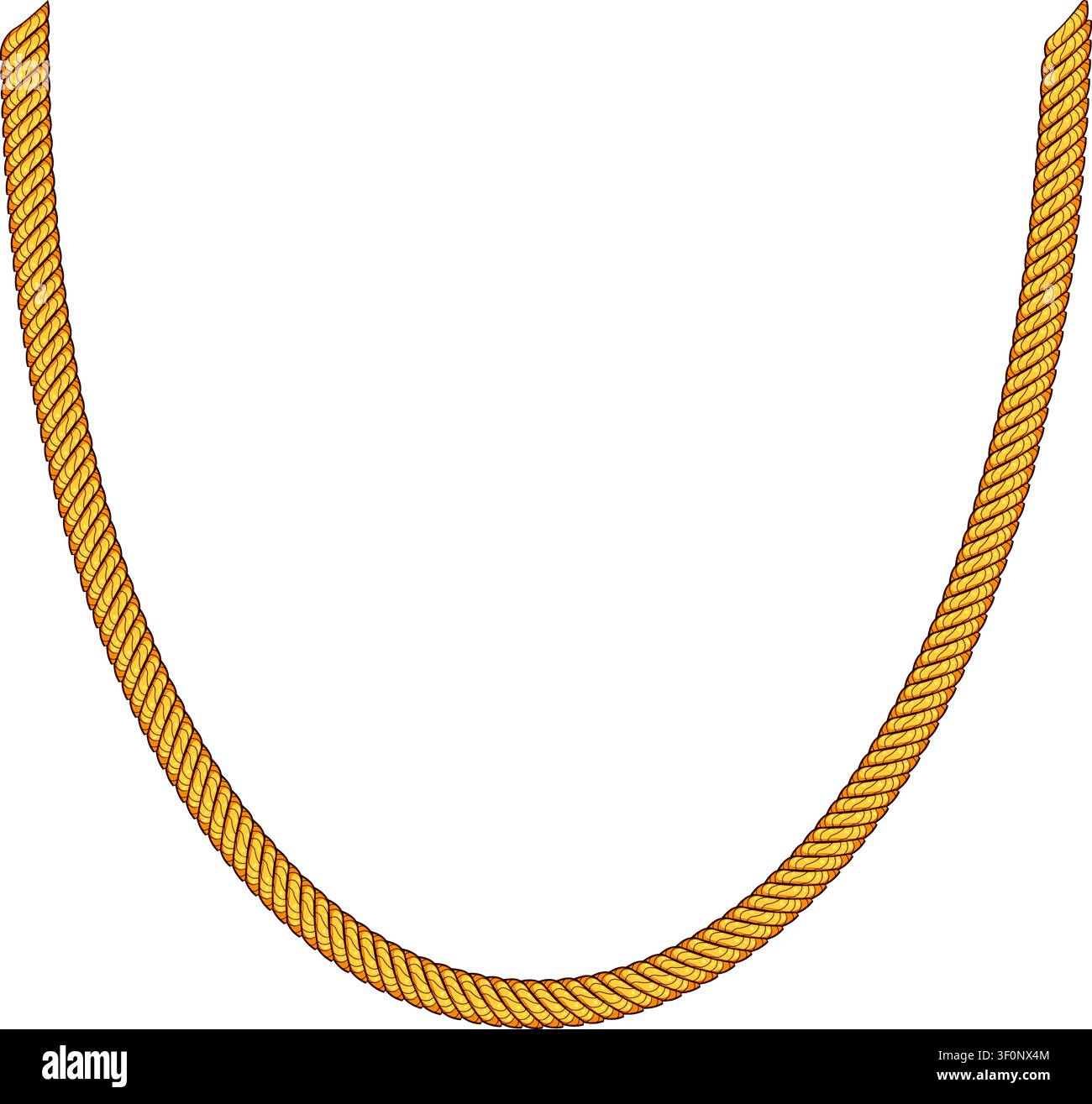 Gold chain forming u shape linking luxury concept Stock Vector