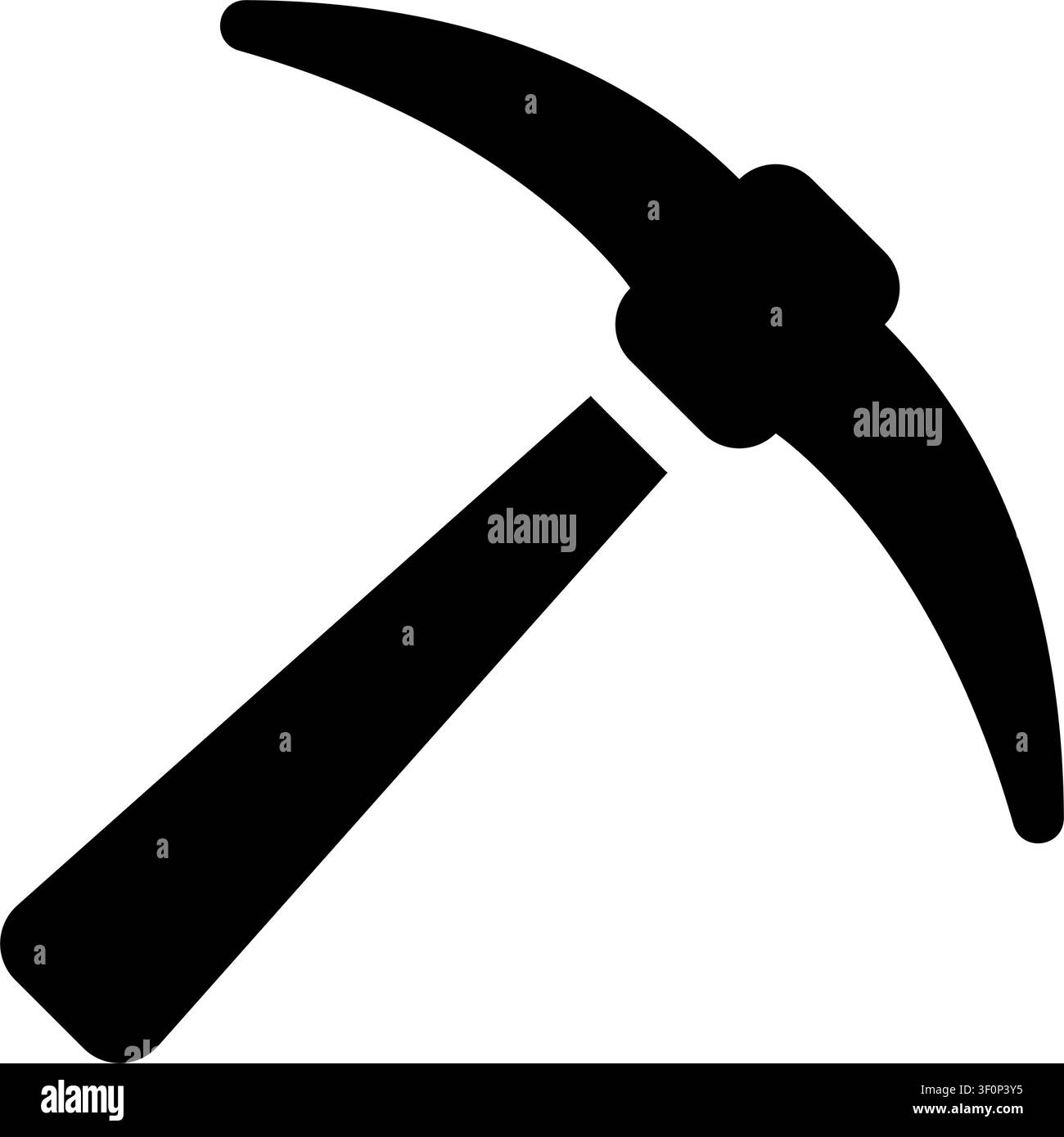 Mining Pickaxe Icon, Pick, Axe, Tool, Work, Construction, Labor Stock Vector