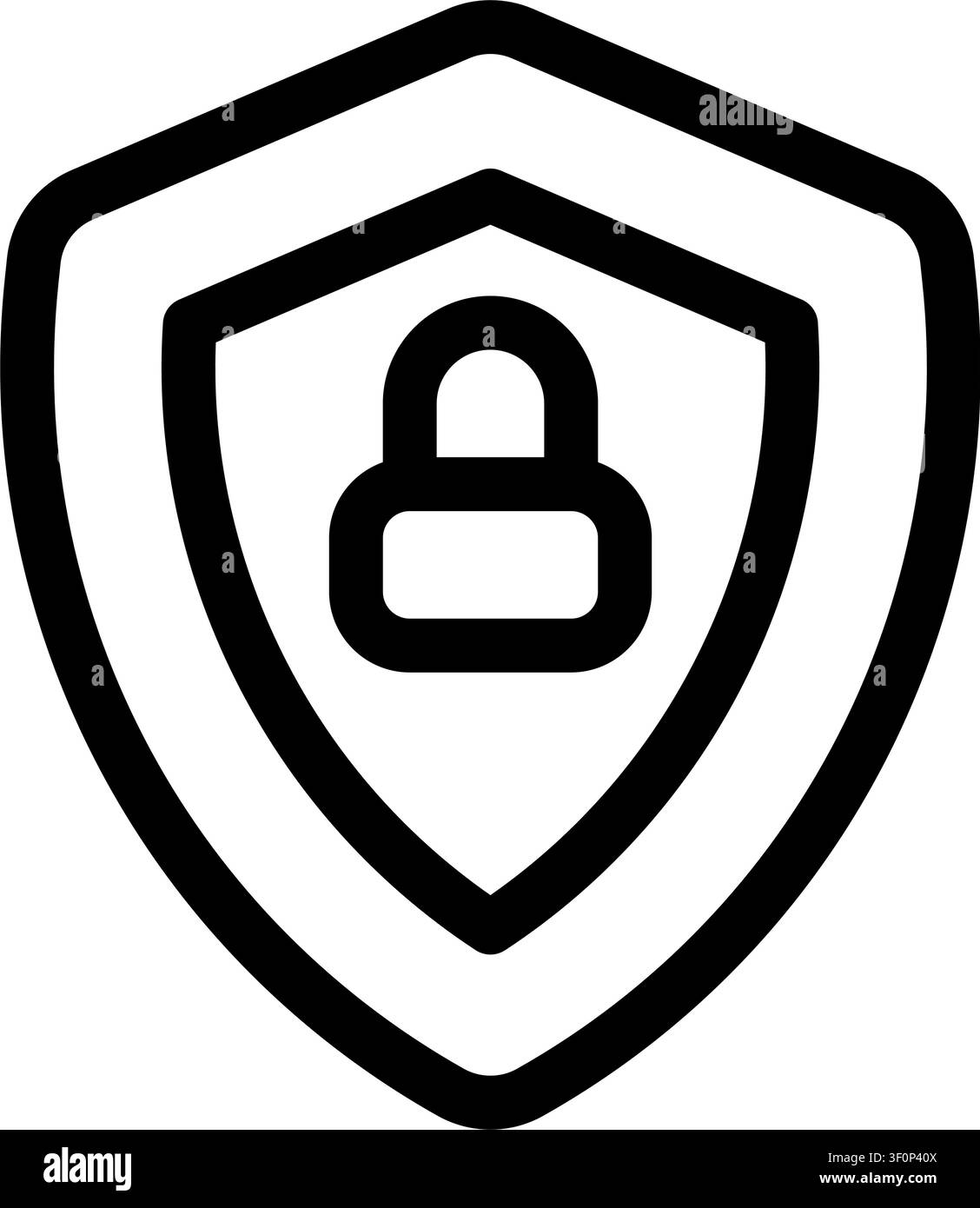 Shield Lock Icon, Security, Protection, Padlock, Secure, Safety Stock Vector