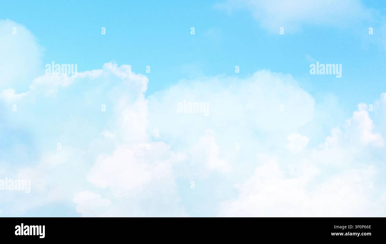 Soft white clouds in blue sky background with dreamy atmosphere Stock Photo