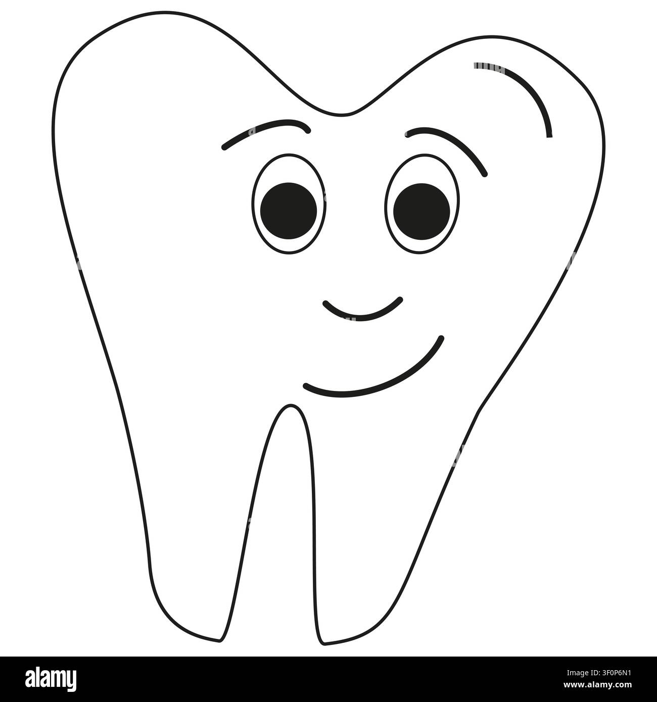 Happy tooth icon. Smiling molar symbol with playful expression. Vector dental illustration Stock Vector