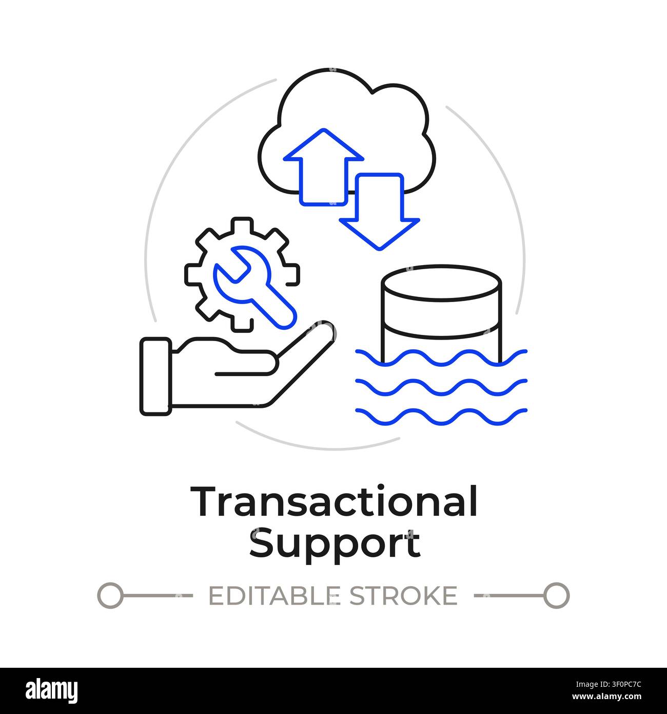 Transactional support duotone line art concept icon Stock Vector
