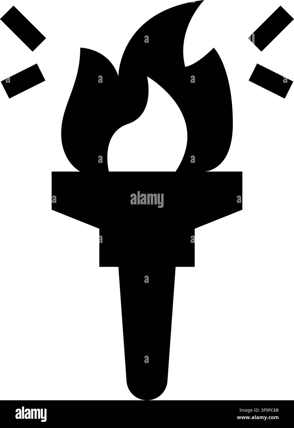 Torch Icon, Light, Flame, Fire, Illumination, Brightness, Symbol Stock Vector