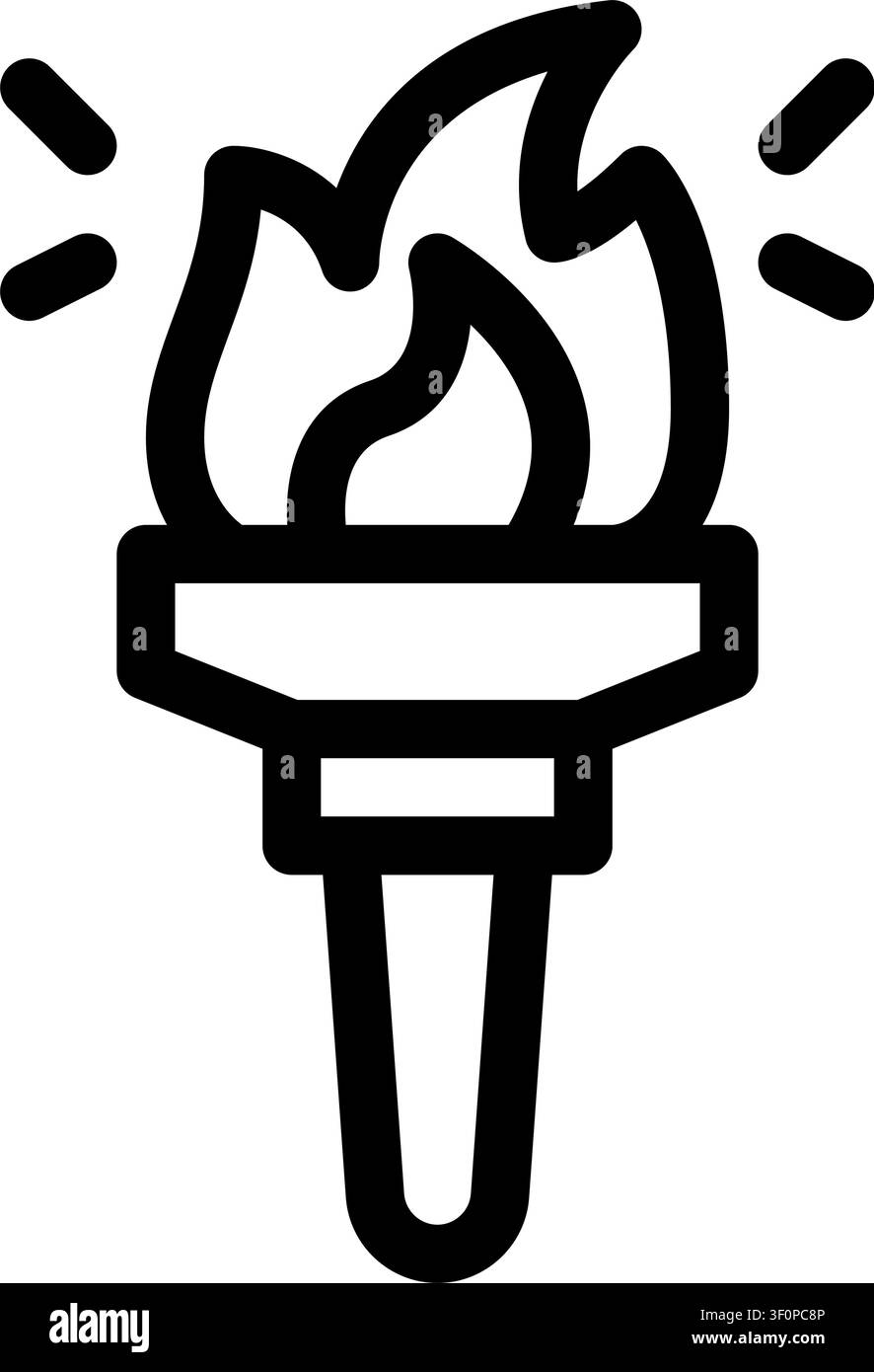 Torch Icon, Light, Flame, Fire, Illumination, Brightness, Symbol Stock Vector