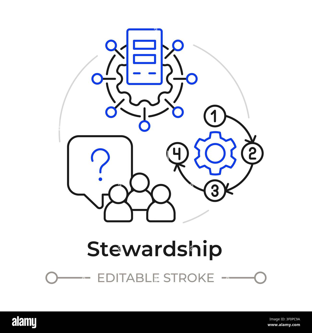 Stewardship duotone line art concept icon Stock Vector