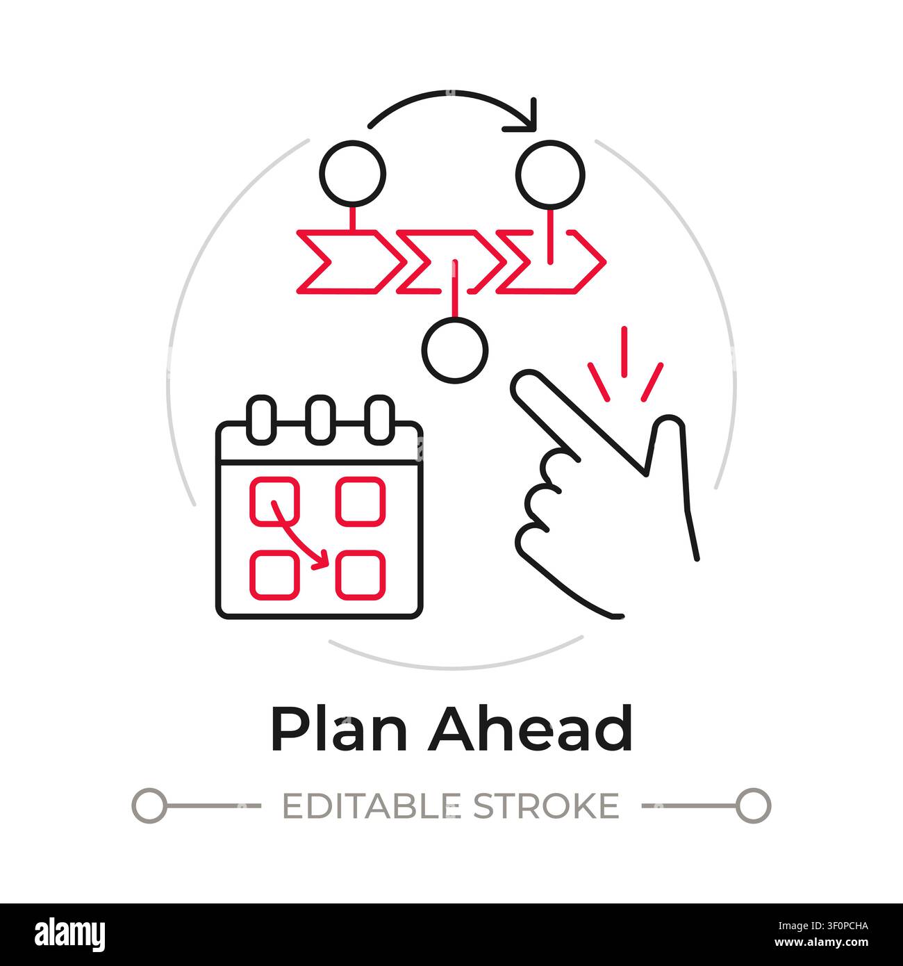 Plan ahead duotone line art concept icon Stock Vector