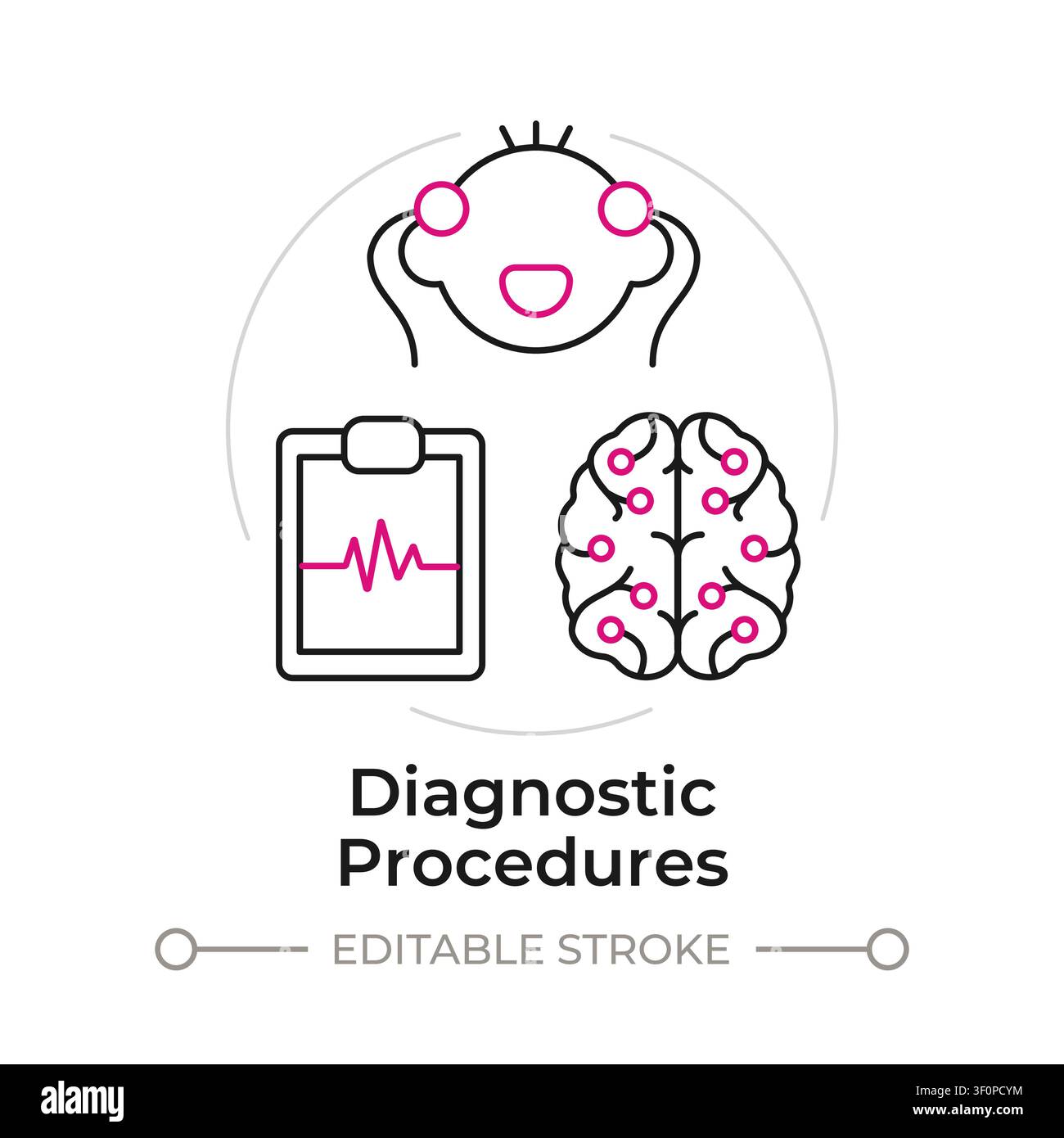 Diagnostic procedures duotone line art concept icon Stock Vector