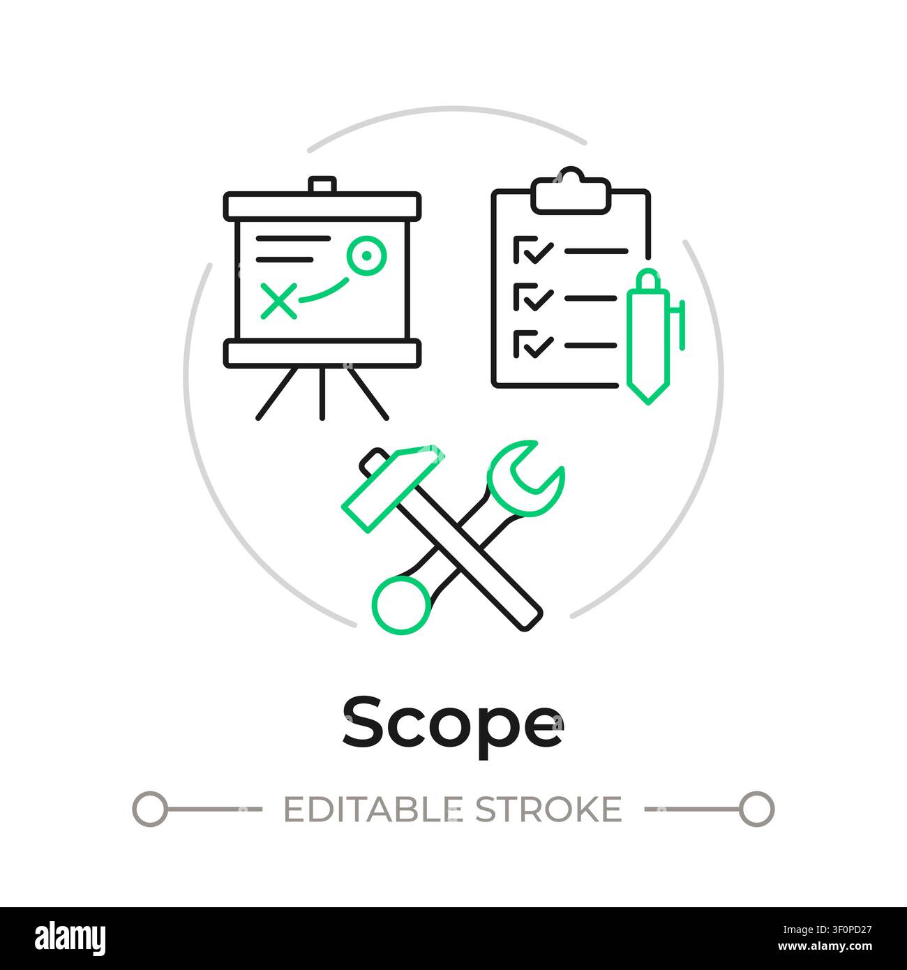 Scope duotone line art concept icon Stock Vector