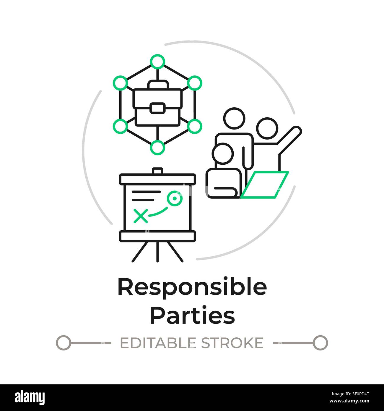 Responsible parties duotone line art concept icon Stock Vector