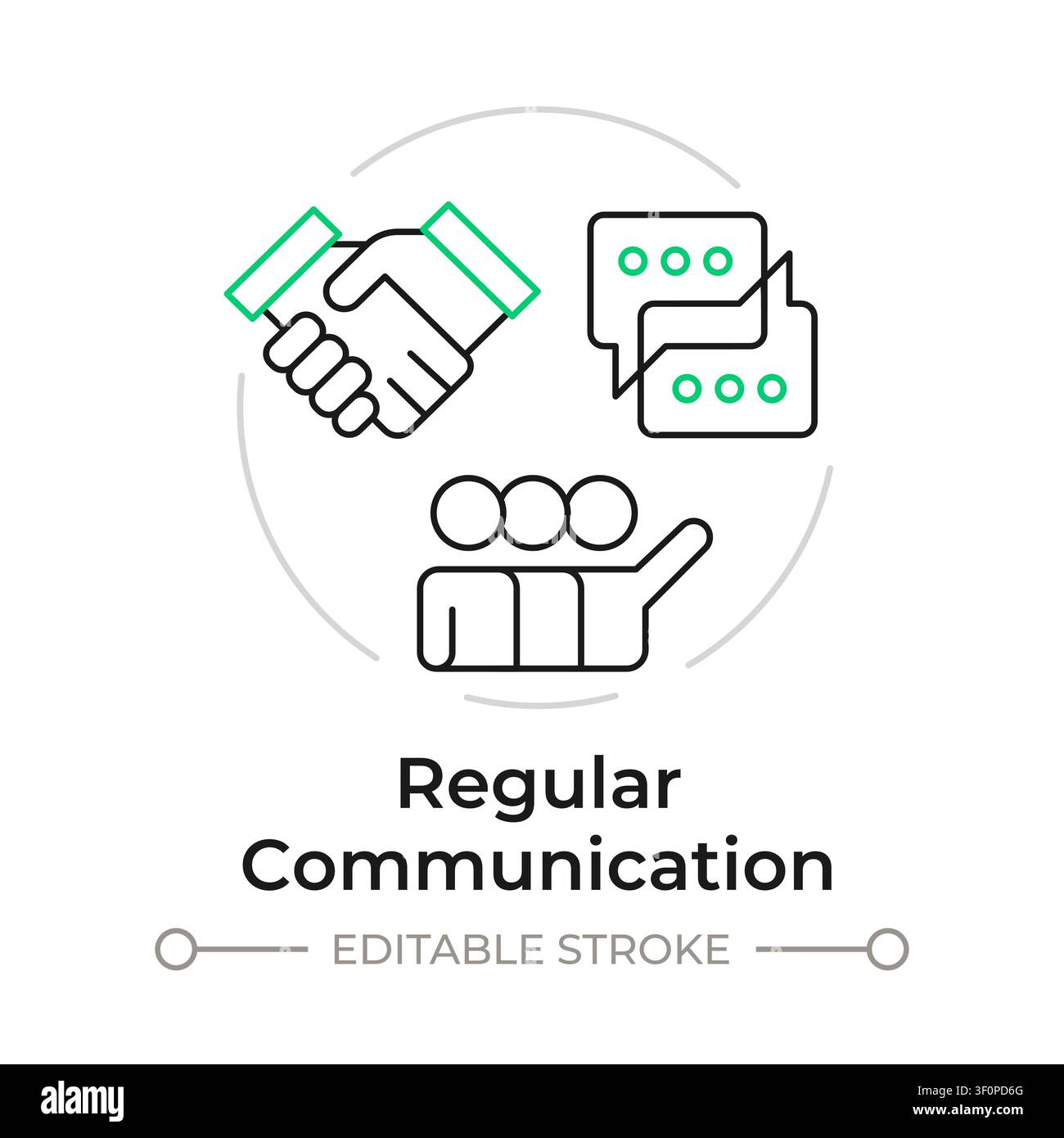Regular communication duotone line art concept icon Stock Vector