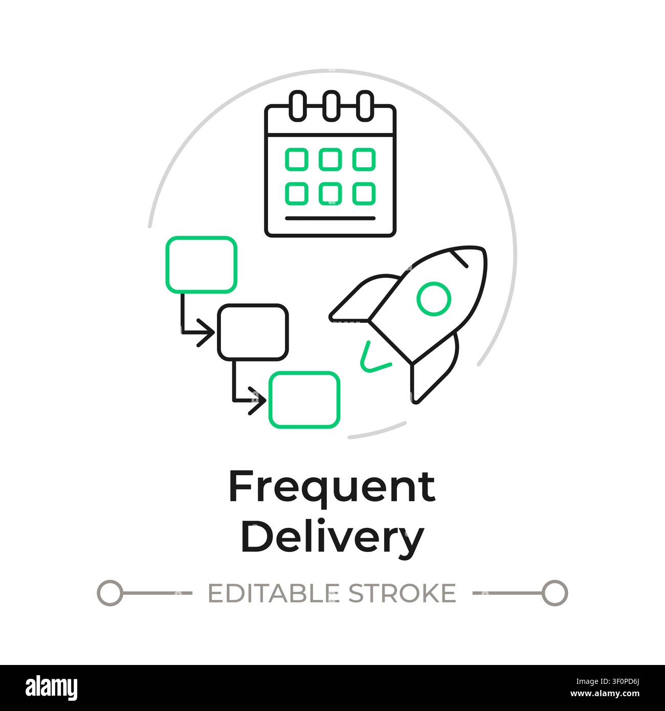 Frequent delivery duotone line art concept icon Stock Vector