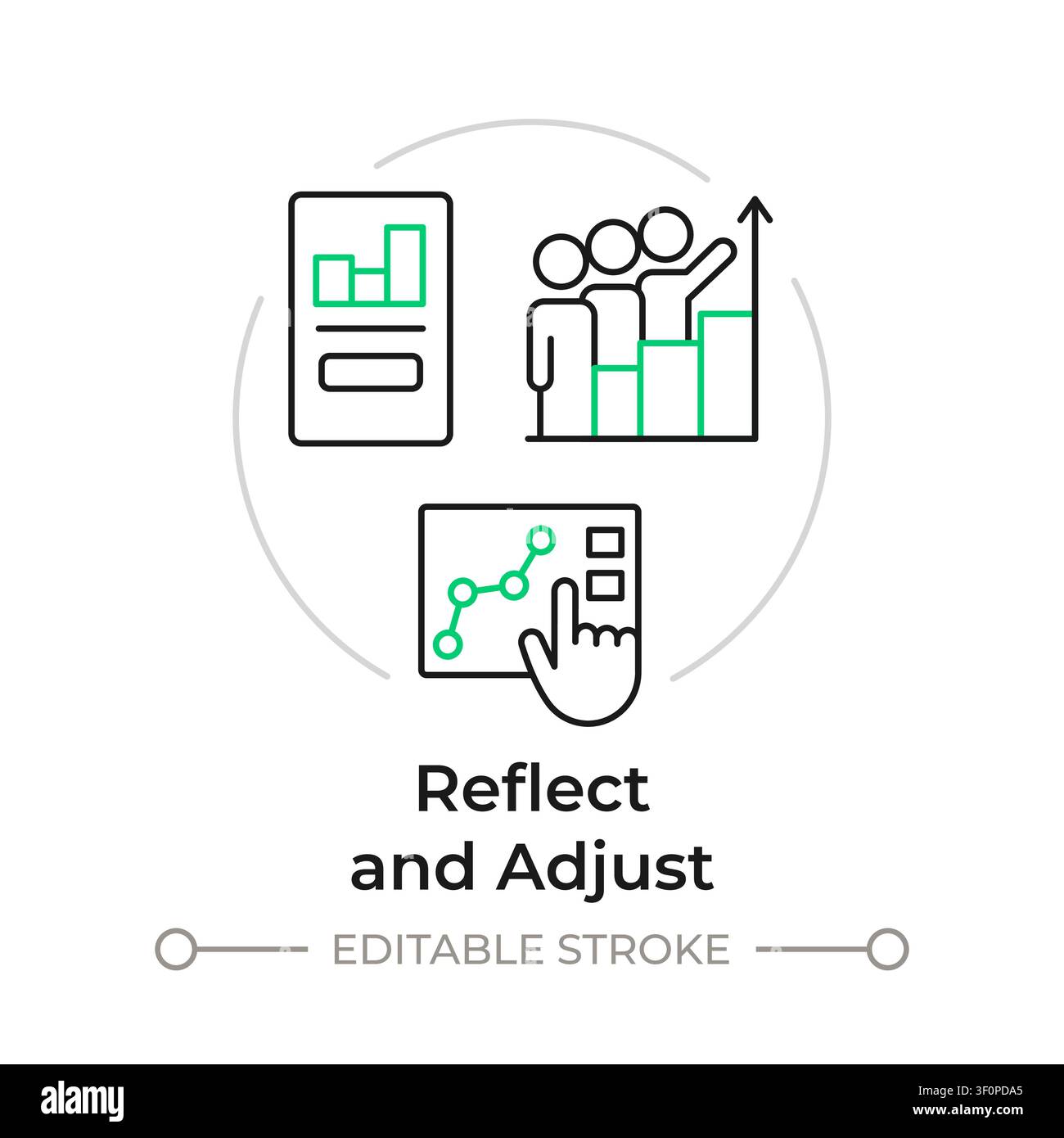 Reflect and adjust duotone line art concept icon Stock Vector