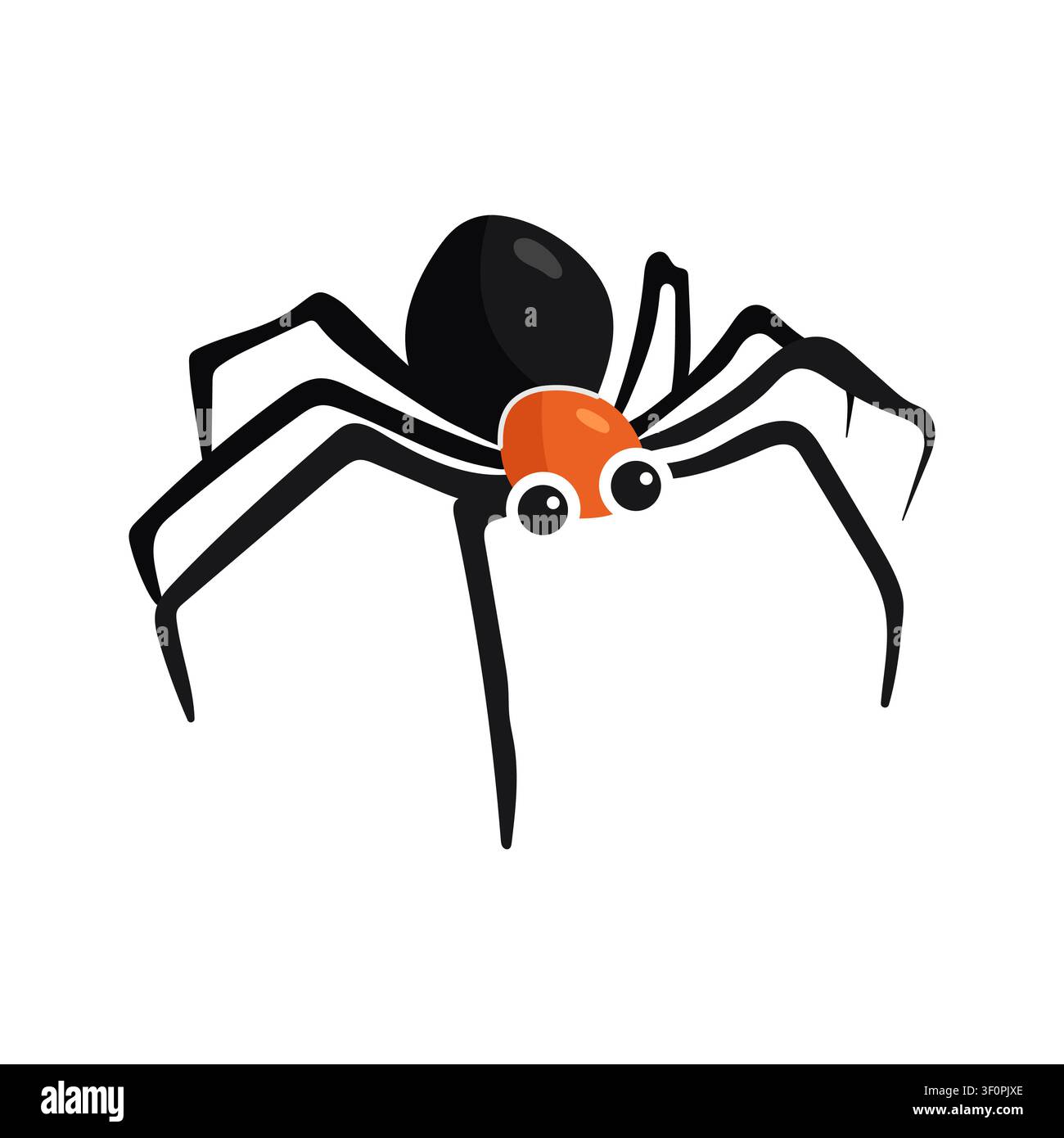 Scary black spider vector halloween illustration element Stock Vector