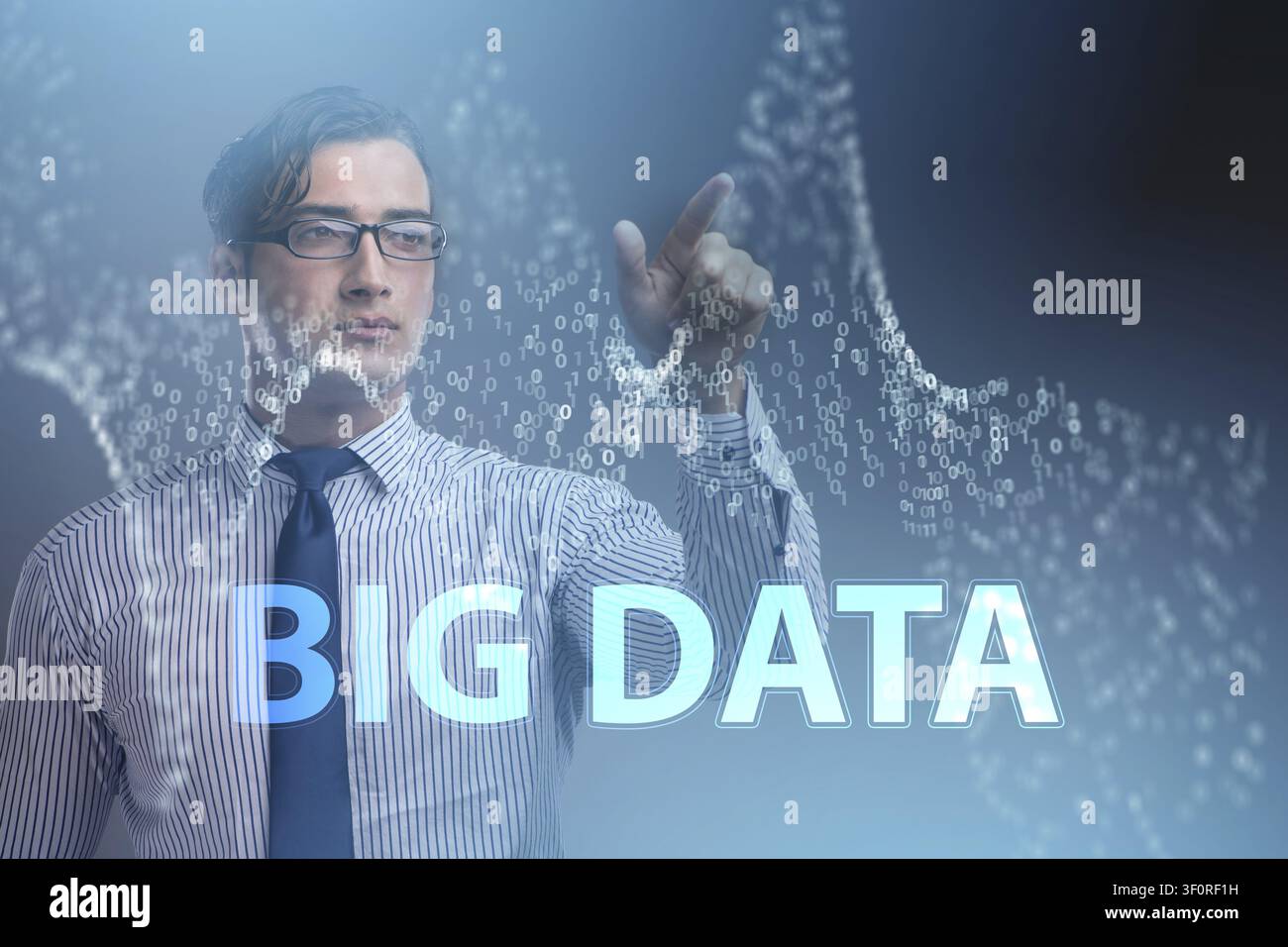 Fintech financial big data concept with analyst Stock Photo