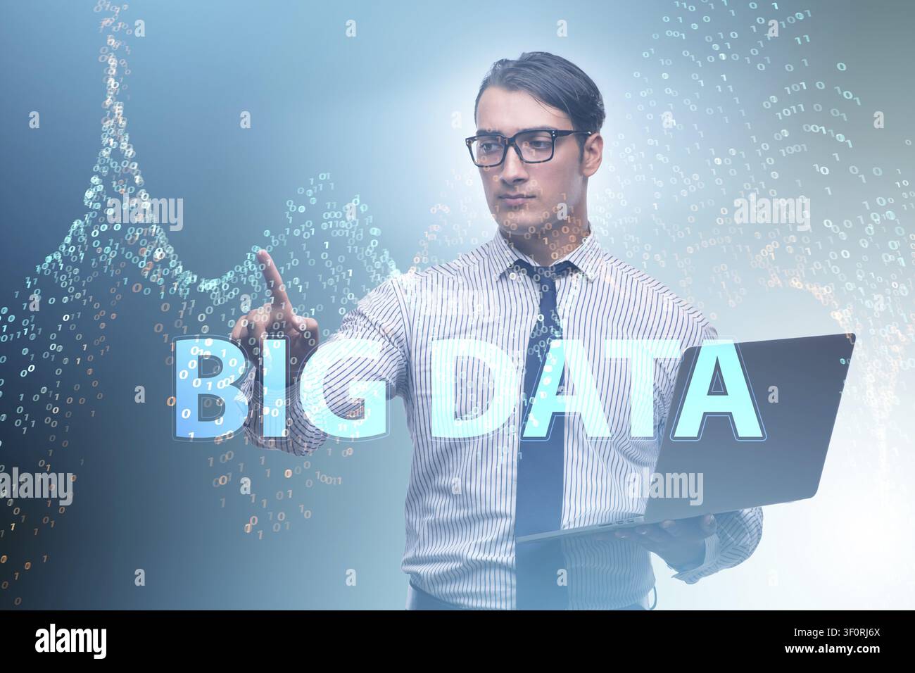 Fintech financial big data concept with analyst Stock Photo