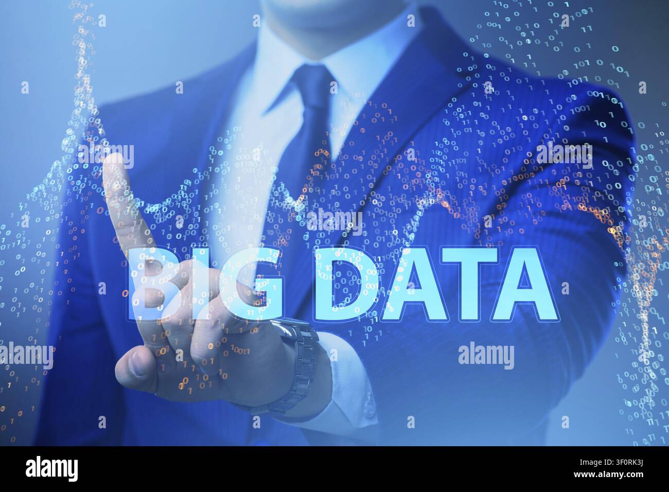 Fintech financial big data concept with analyst Stock Photo