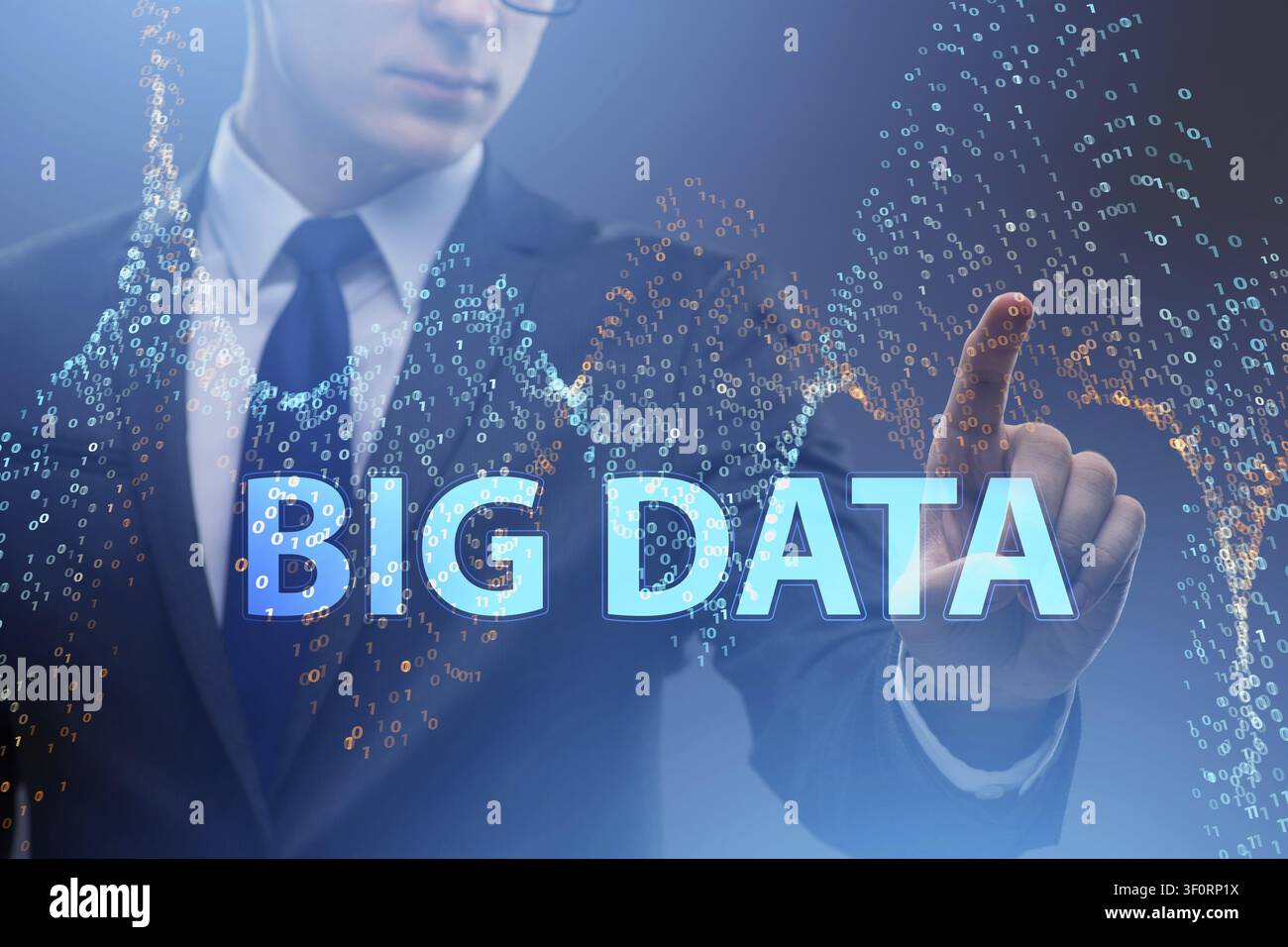 Fintech financial big data concept with analyst Stock Photo
