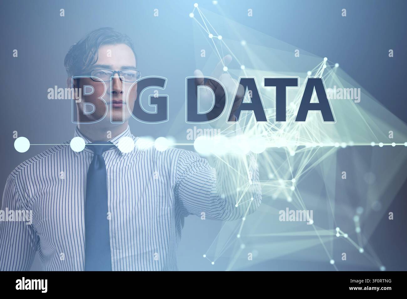 Fintech financial big data concept with analyst Stock Photo