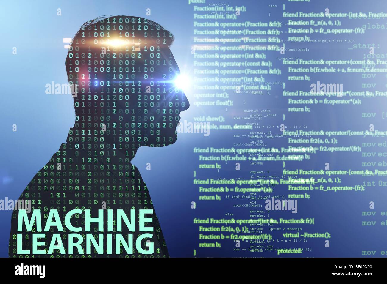 Machine learning concept as modern technology Stock Photo