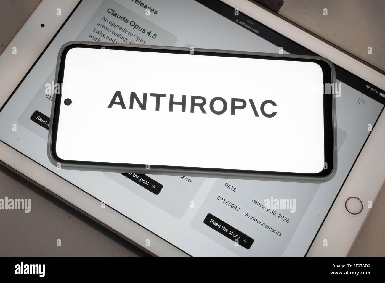 Mexico city, mexico, 05 29 2026, anthropic logo showing on a smartphone screen, displaying artificial intelligence technology Stock Photo