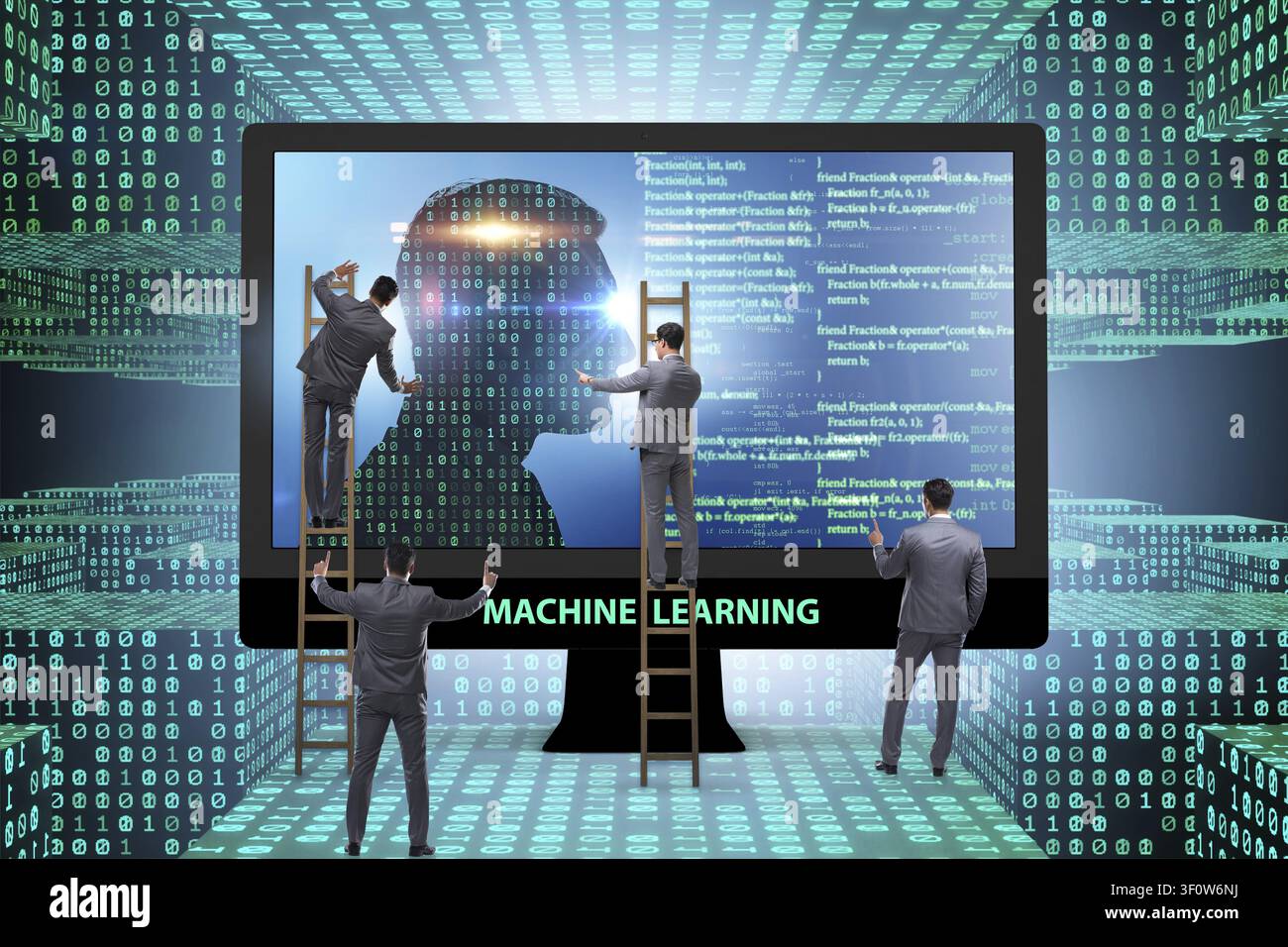 Machine learning concept as modern technology Stock Photo