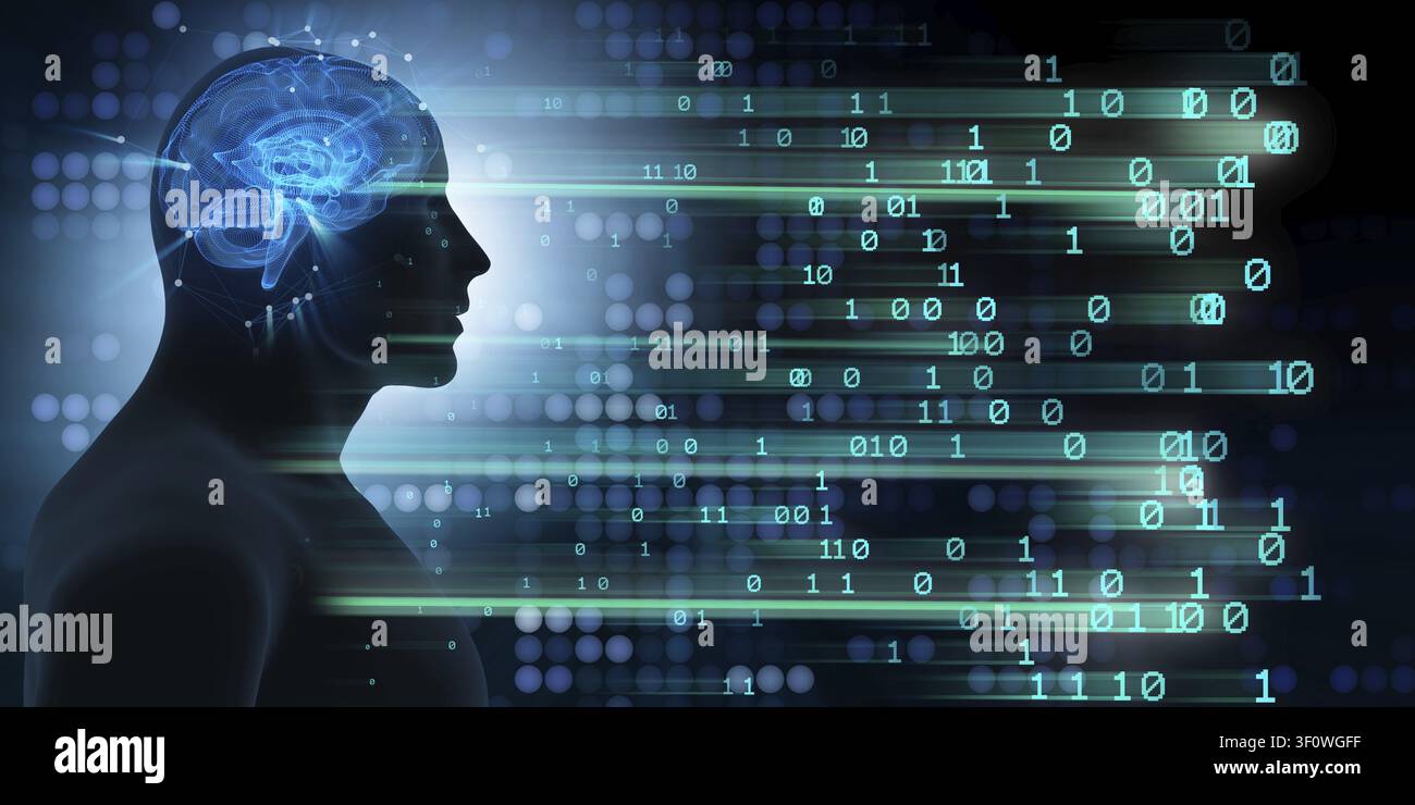Machine learning and cognitive computing - 3d rendering Stock Photo