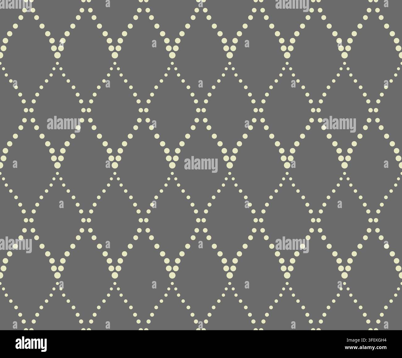 The geometric pattern with wavy lines, points. Seamless vector background. Grey texture. Simple lattice graphic design Stock Vector
