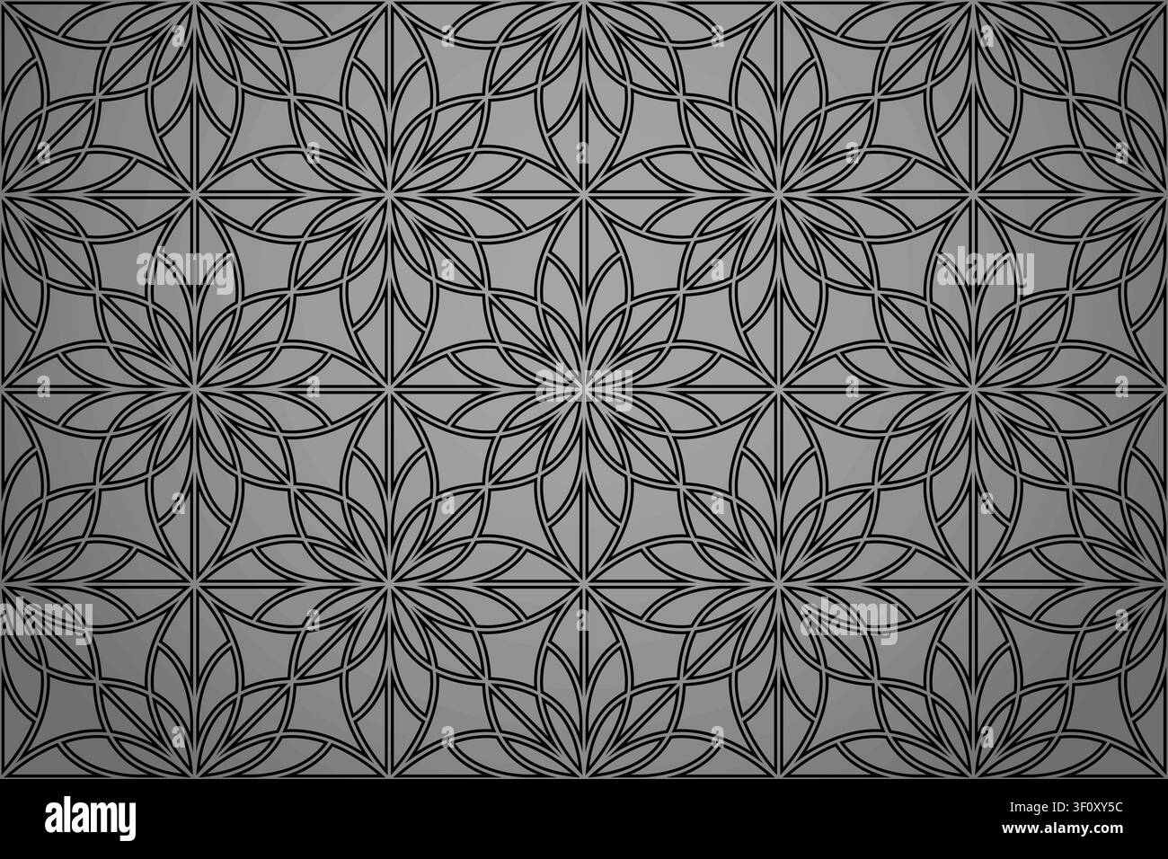 Abstract geometric pattern with lines, snowflakes. A seamless vector background. Grey and black texture. Graphic modern pattern Stock Vector