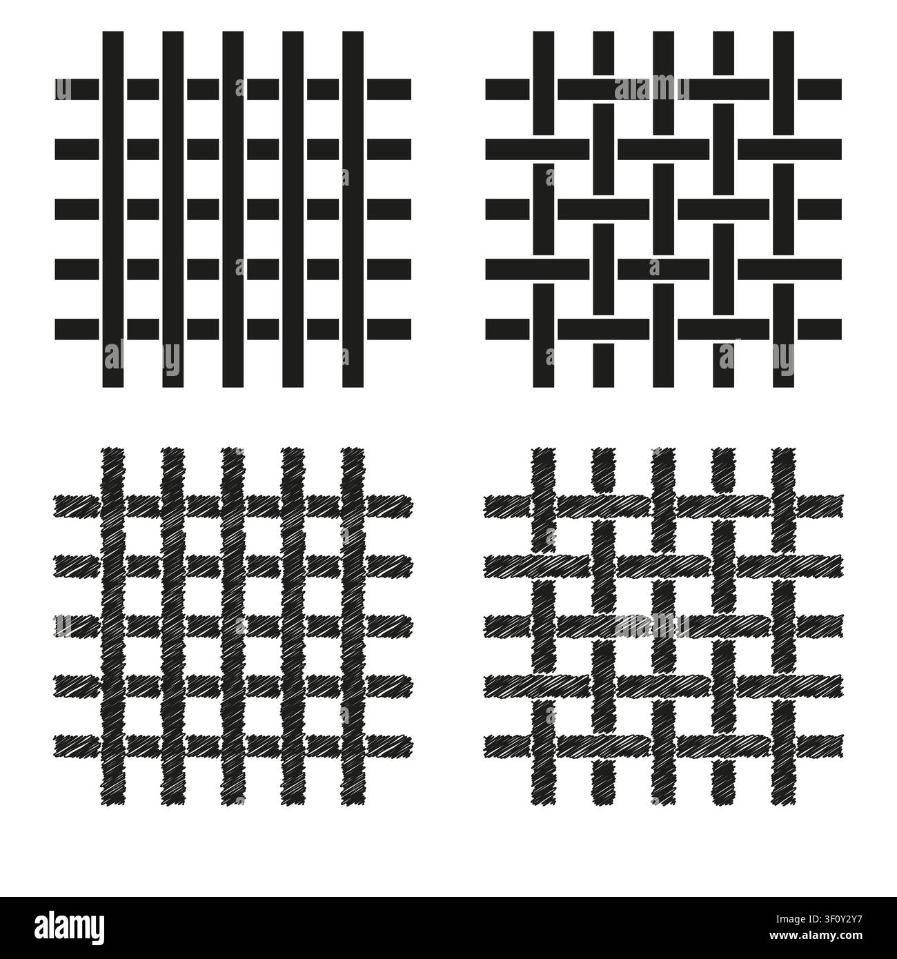 Abstract mesh grid feature black vector pattern. This geometric intersecting net highlights simple modern art layouts. Stock Vector