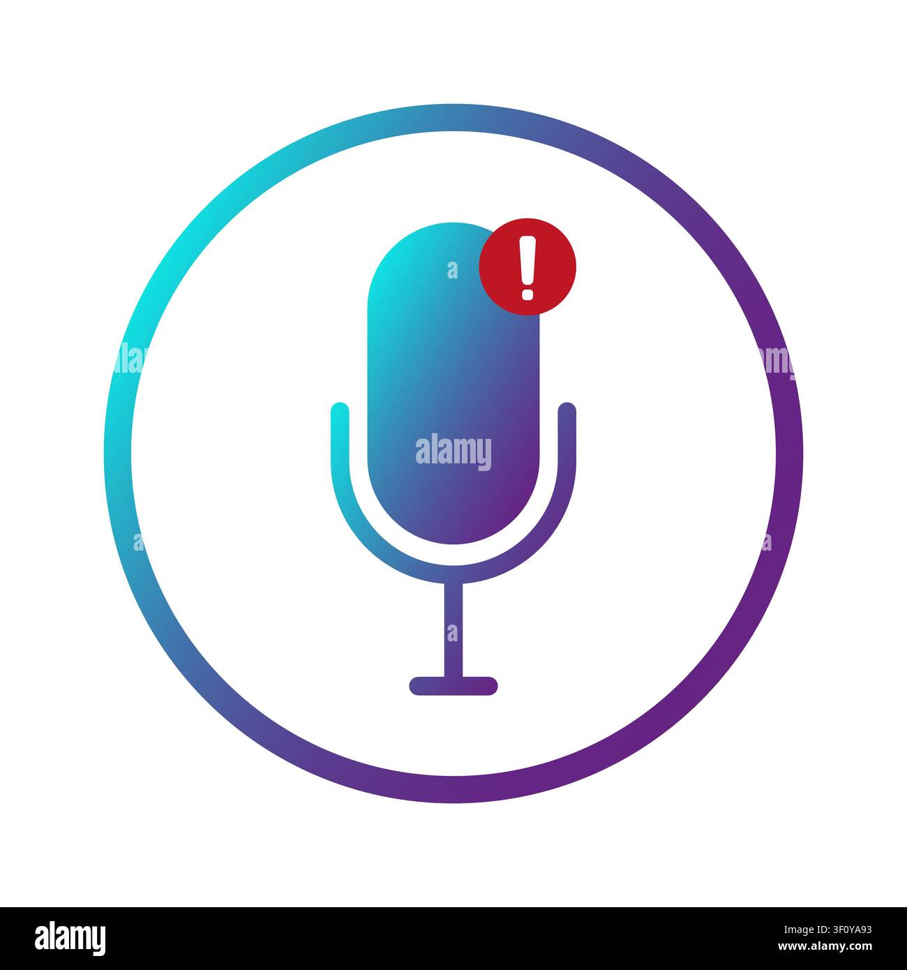 Voice alert button gradient vector shape features microphone notification. The digital audio concept represents modern apps. Stock Vector