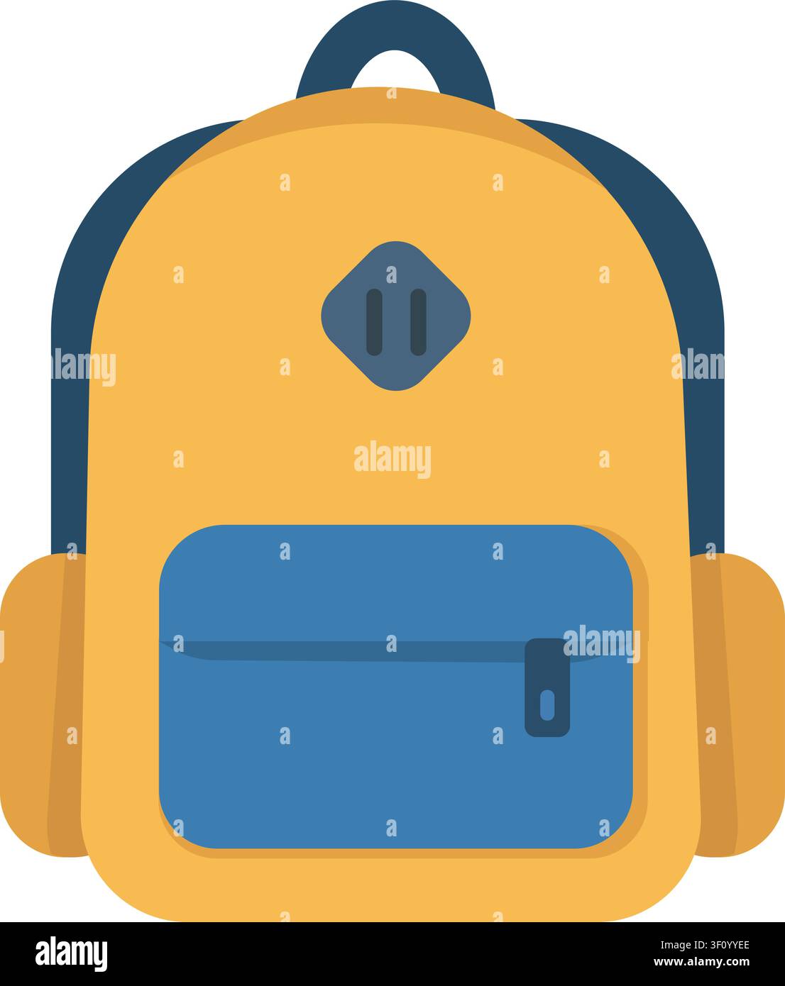 School Backpack Illustration. Modern Student School Bag Flat 2D Education Icon Stock Vector