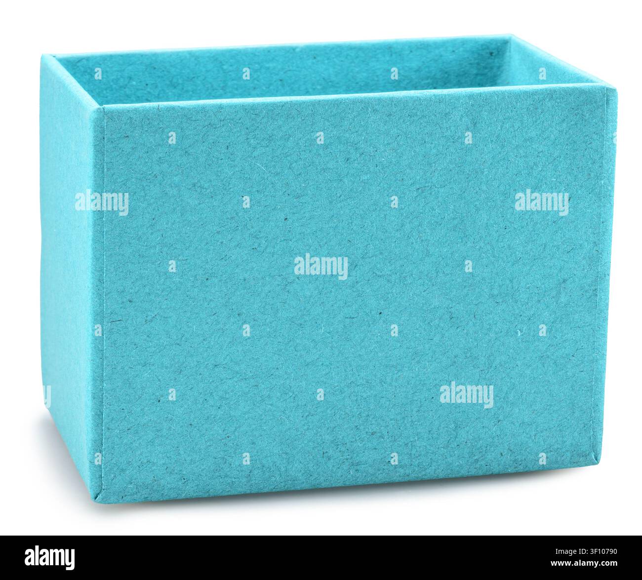 Open empty blue cardboard gift box isolated on white background. File contains clipping path. Stock Photo