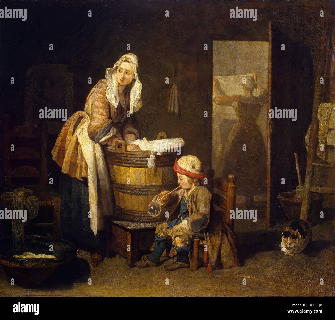 The Laundress, 1730. Stock Photo