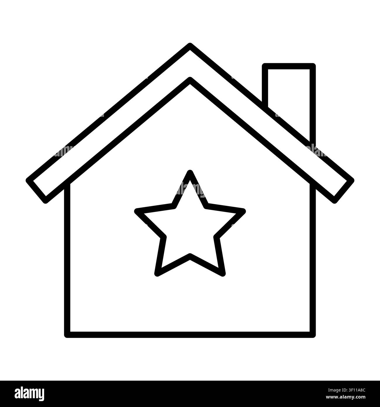Simple home building features outline vector element. Complements successful real estate artworks. eps 10 Stock Vector