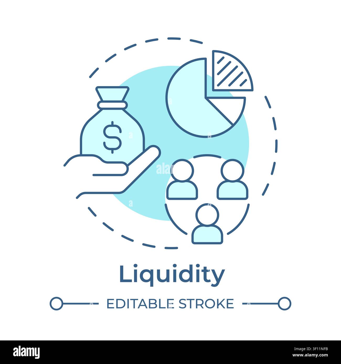 Liquidity soft blue concept icon Stock Vector