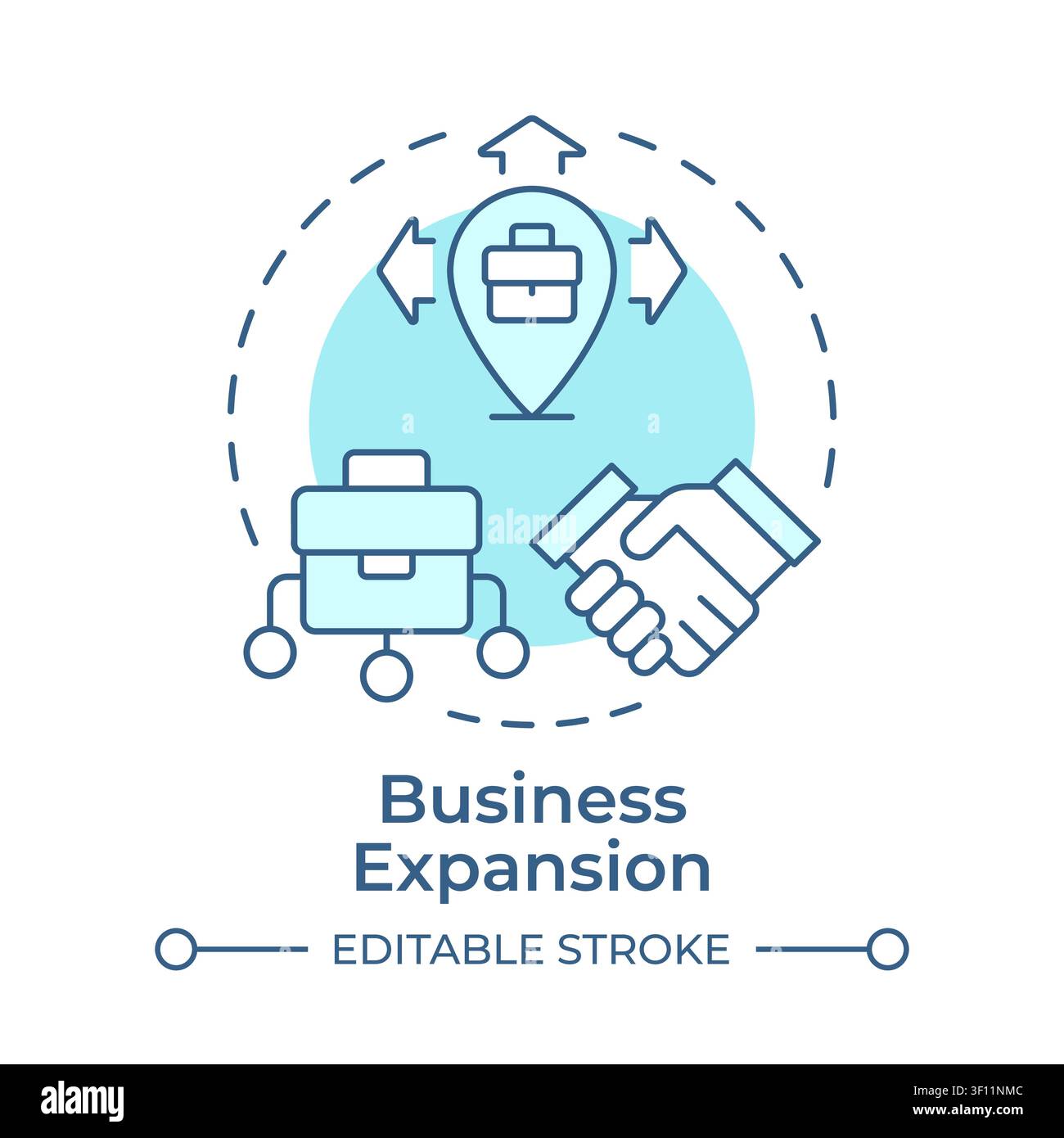 Business expansion soft blue concept icon Stock Vector