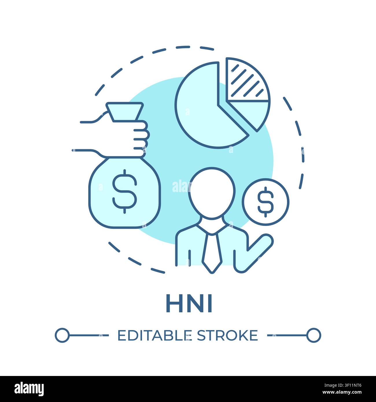 High net worth individuals soft blue concept icon Stock Vector