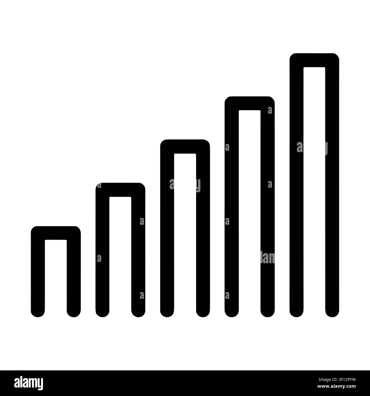 Signal strength bar icon. Minimalist network connection indicator, progress chart and data graphic element.  Stock Vector