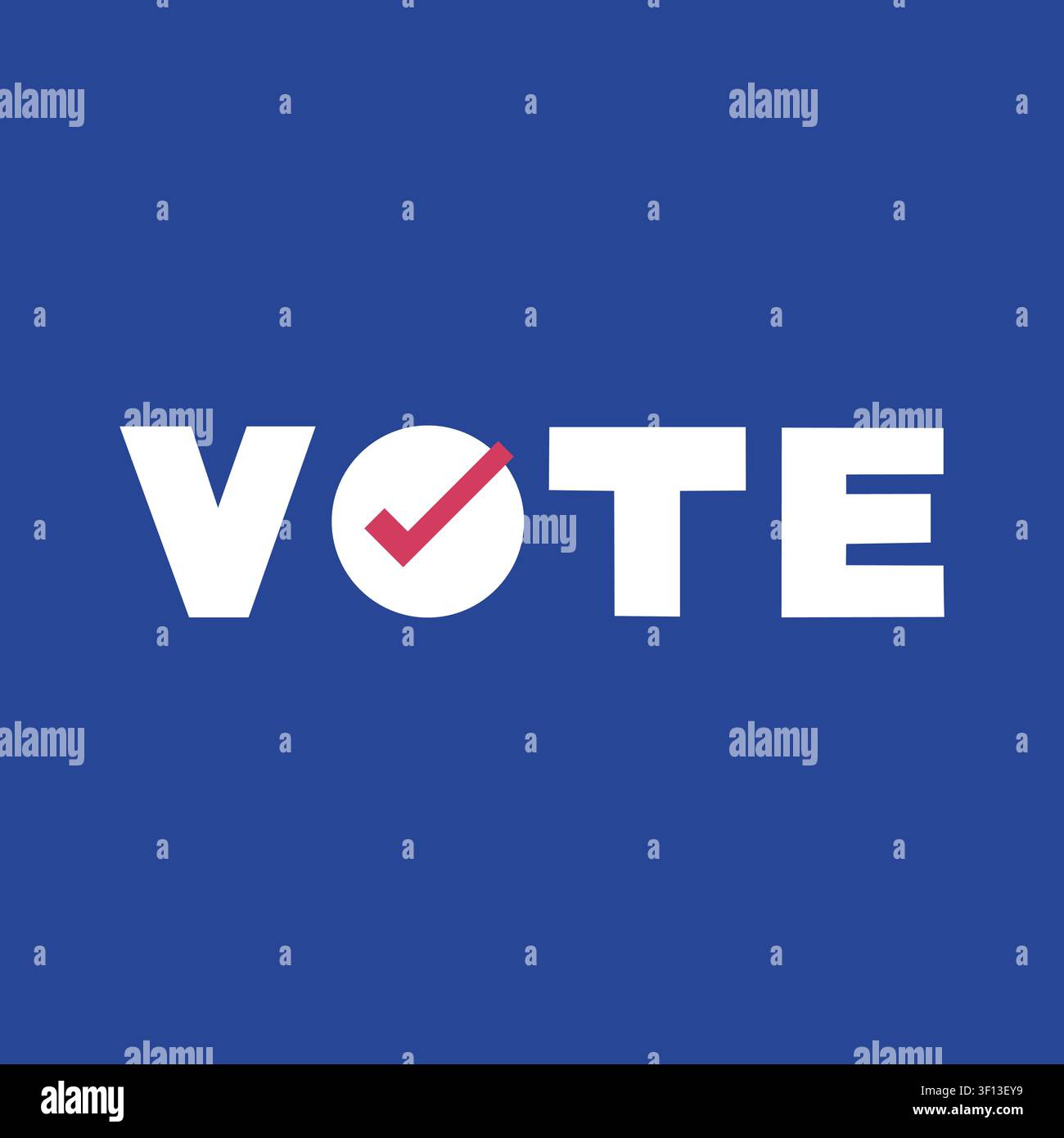 Vote Typography with Check Mark Icon Vector Illustration Stock Vector