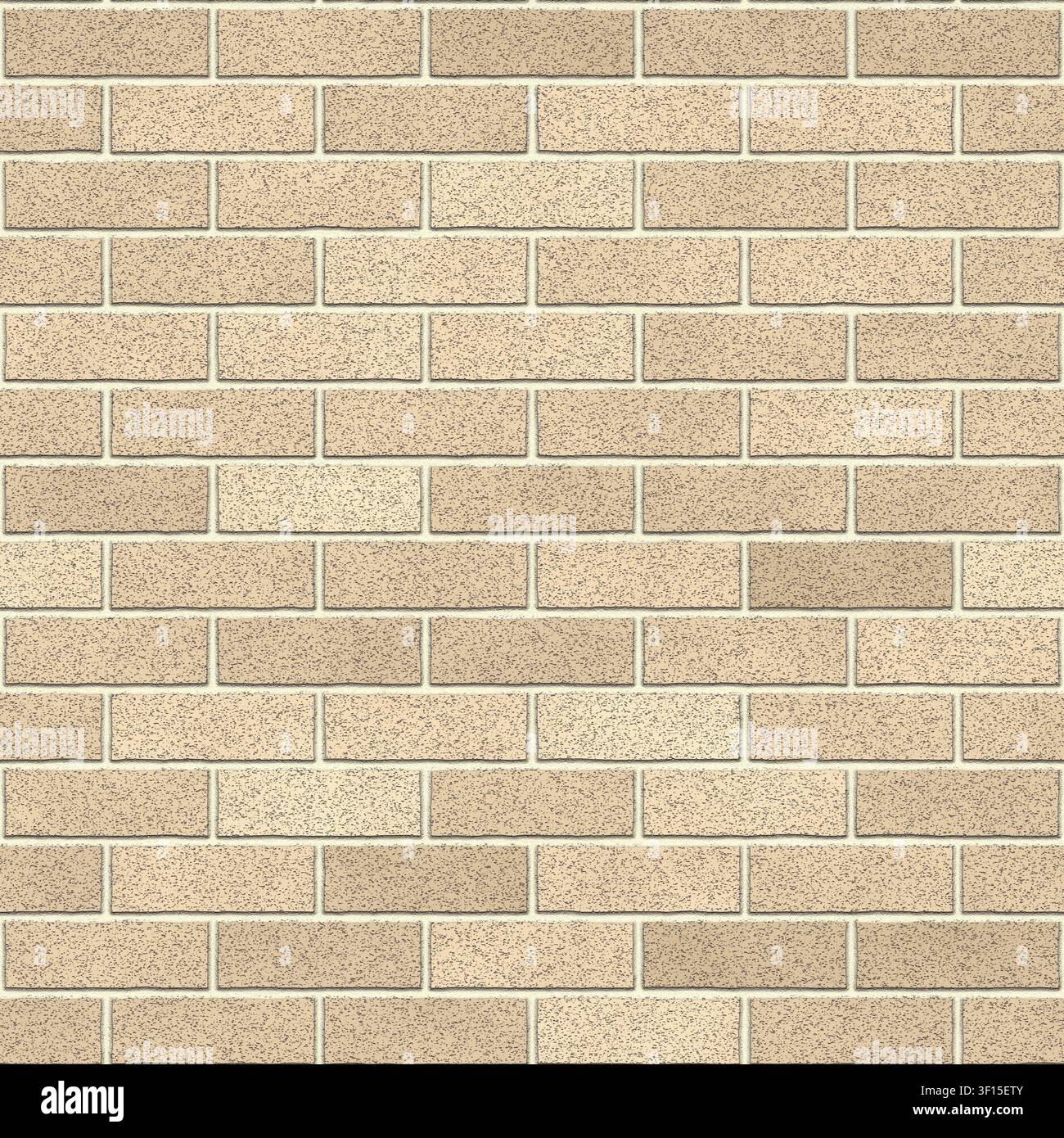 Calais cream clay brick wall seamless texture, computer generated background Stock Photo