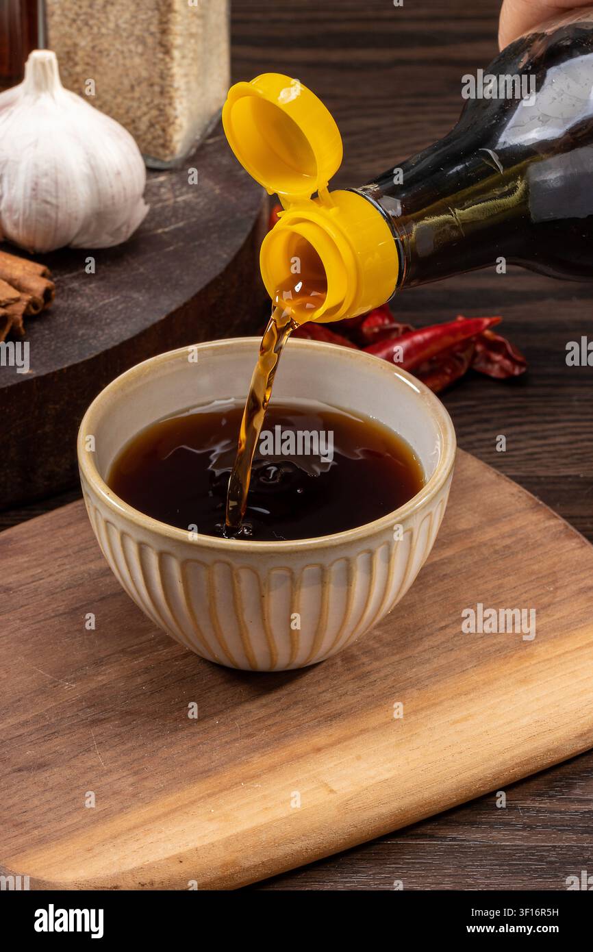 Traditional Tianjin Duliu rice vinegar fermented Chinese condiment for Asian cuisine Stock Photo