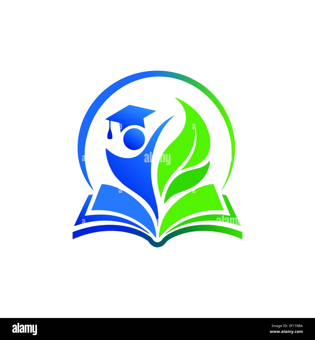 Student Growth and Book Holistic Education Logo Stock Vector