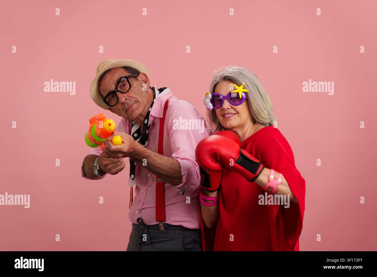 Senior couple sharing playful moment having fun together Stock Photo