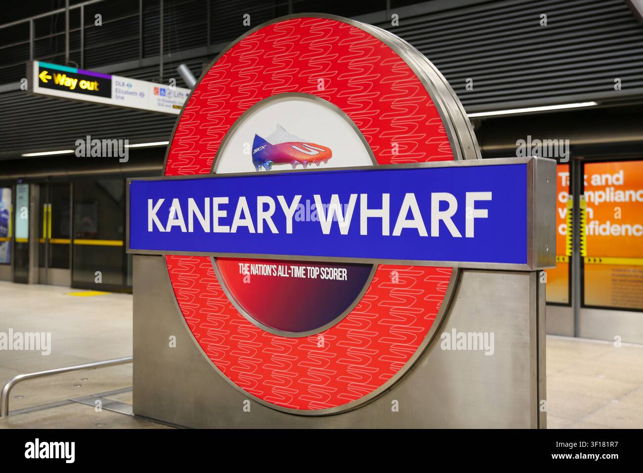 London, UK. 11 July 2026. The London Underground roundel at Canary ...