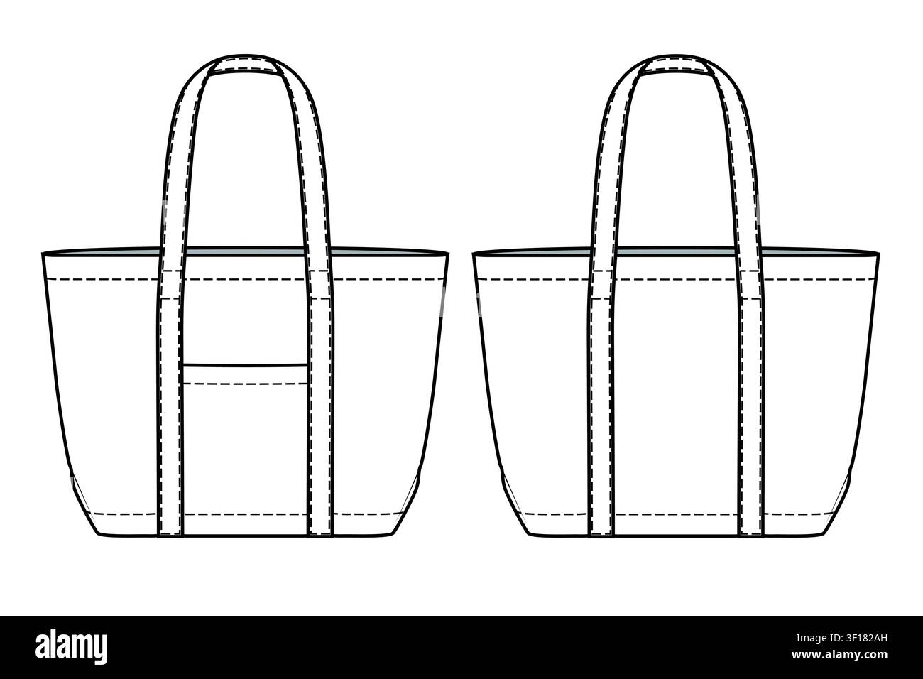 Bucket bags mockup template vector design technical illustration. Stock Vector