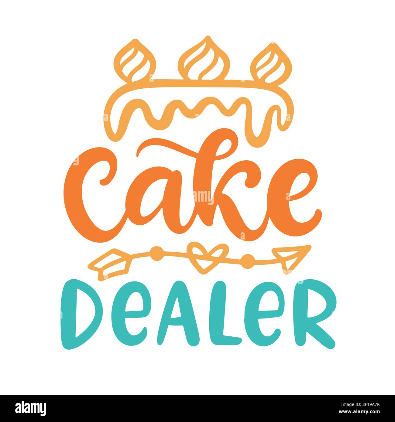 Cake dealer vector vintage lettering for bakery Stock Vector